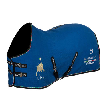 Camisola de box Equestro x FISE em tecido favo de mel Azul da Savoia