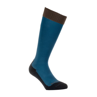 Meias unissexo Equestro Basic em tecido técnico Coral azul / nogueira Meias unissexo Equestro Basic em tecido técnico Coral azul / nogueira