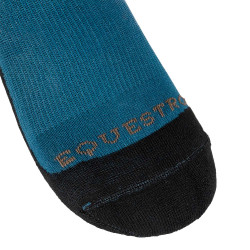 Meias unissexo Equestro Basic em tecido técnico Coral azul / nogueira Meias unissexo Equestro Basic em tecido técnico Coral azul / nogueira