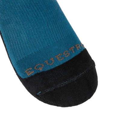 Meias unissexo Equestro Basic em tecido técnico Coral azul / nogueira Meias unissexo Equestro Basic em tecido técnico Coral azul / nogueira