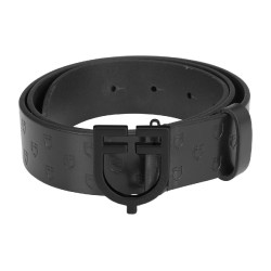 Cinto Equestro todo em couro preto com fivela com logótipo Preto Cinto Equestro todo em couro preto com fivela com logótipo Preto