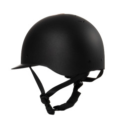 Capacete feminino Equestro com pala larga homologado EN 1384-2023 Preto / ouro rosa