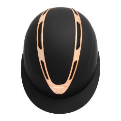 Capacete feminino Equestro Apocalypse com casco fosco homologado EN 1384-2023 Preto / ouro rosa