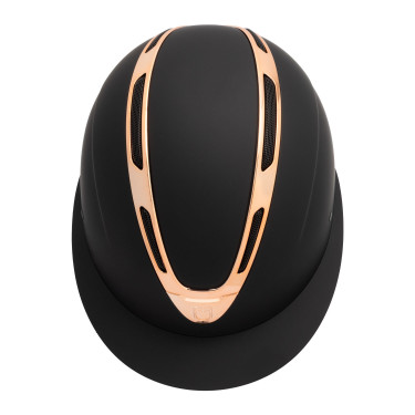 Capacete feminino Equestro Apocalypse com casco fosco homologado EN 1384-2023 Preto / ouro rosa