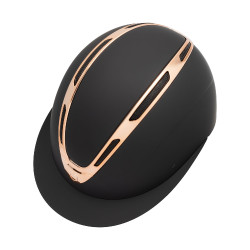 Capacete feminino Equestro Apocalypse com casco fosco homologado EN 1384-2023 Preto / ouro rosa