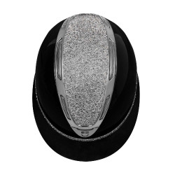 Capacete feminino Equestro Apocalypse com casco brilhante e strass EN 1384-2023 Preto / gunmetal Cinzento Capacete feminino Equestro Apocalypse com casco brilhante e strass EN 1384-2023 Preto / gunmetal Cinzento