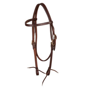 Bridão western Pool’s Browband Tie Ends Envernizado Castanho