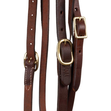 Bridão western Pool’s Browband Tie Ends Envernizado Castanho
