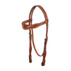 Bridon western McBryan com gravação floral Avelã Castanho