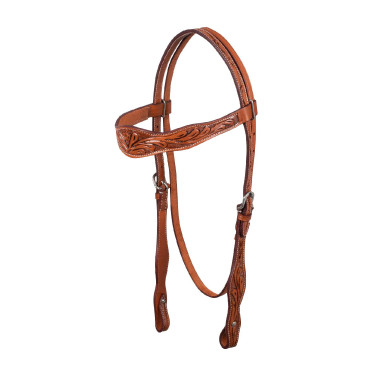 Bridon western McBryan com gravação floral Avelã Castanho