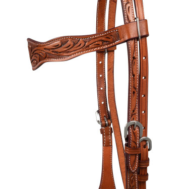 Bridon western McBryan com gravação floral Avelã Castanho