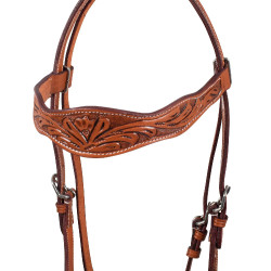 Bridon western McBryan com gravação floral Avelã Castanho