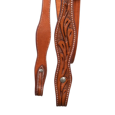 Bridon western McBryan com gravação floral Avelã Castanho