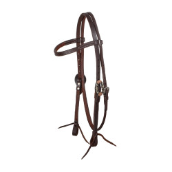 Bridão western Lakota com fivelas decorativas em prata Envernizado Castanho