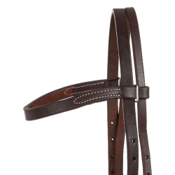 Bridão western Lakota com fivelas decorativas em prata Envernizado Castanho