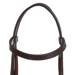 Bridão western Lakota com fivelas decorativas em prata Envernizado Castanho