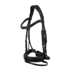 Bridão com tiara anatómica Equestro com focinheira acolchoada Preto Bridão com tiara anatómica Equestro com focinheira acolchoada Preto