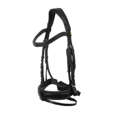 Bridão com tiara anatómica Equestro com focinheira acolchoada Preto Bridão com tiara anatómica Equestro com focinheira acolchoada Preto