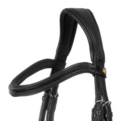 Bridão com tiara anatómica Equestro com focinheira acolchoada Preto Bridão com tiara anatómica Equestro com focinheira acolchoada Preto