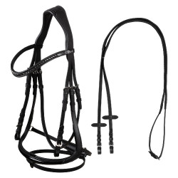 Bridão de dressage com rédeas borracha | Equitação