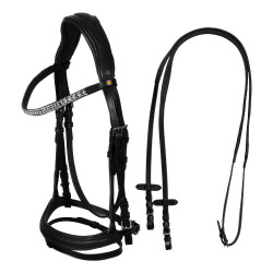 Cabeçada de equitação Equestro Softy Cover couro macio