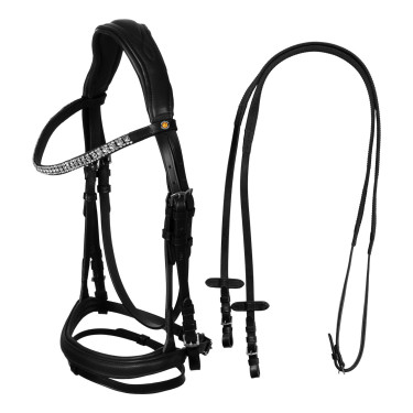 Cabeçada de equitação Equestro Softy Cover couro macio