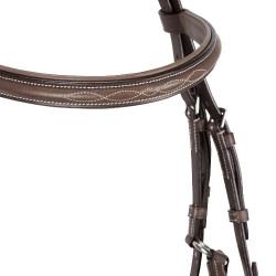 Bridão Equestro com muserola mexicana e lã sintética Castanho escuro Bridão Equestro com muserola mexicana e lã sintética Castanho escuro