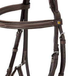 Bridão Equestro com muserola mexicana e lã sintética Castanho escuro Bridão Equestro com muserola mexicana e lã sintética Castanho escuro