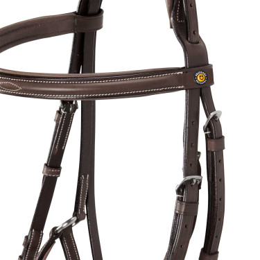 Bridão Equestro com muserola mexicana e lã sintética Castanho escuro Bridão Equestro com muserola mexicana e lã sintética Castanho escuro