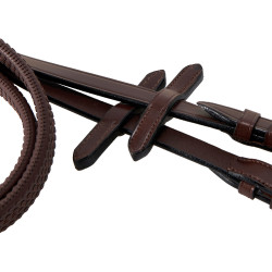 Bridão Equestro com muserola mexicana e lã sintética Castanho escuro Bridão Equestro com muserola mexicana e lã sintética Castanho escuro