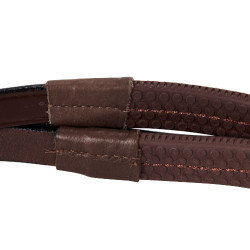 Bridão Equestro com muserola mexicana e lã sintética Castanho escuro Bridão Equestro com muserola mexicana e lã sintética Castanho escuro