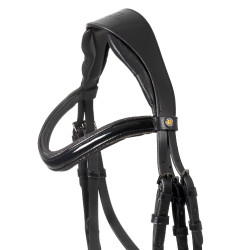 Cabeçada inglesa Equestro couro com strass – equitação
