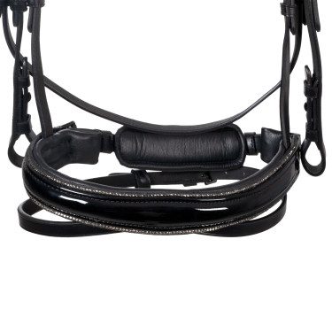 Cabeçada inglesa Equestro couro com strass – equitação