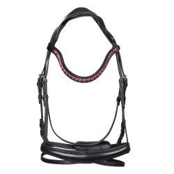 Bridão de equitação anatómico Equestro com strass fúcsia