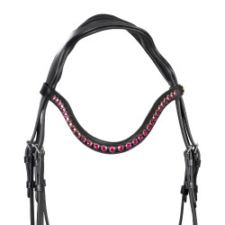 Bridão de equitação anatómico Equestro com strass fúcsia