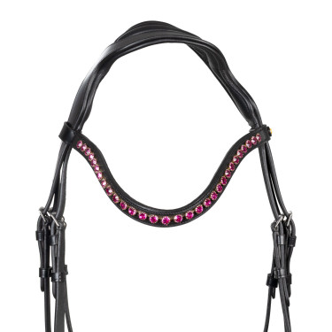 Bridão de equitação anatómico Equestro com strass fúcsia