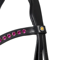 Bridão de equitação anatómico Equestro com strass fúcsia