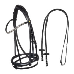 Bridão Equestro com focinheira anatómica Preto Bridão Equestro com focinheira anatómica Preto