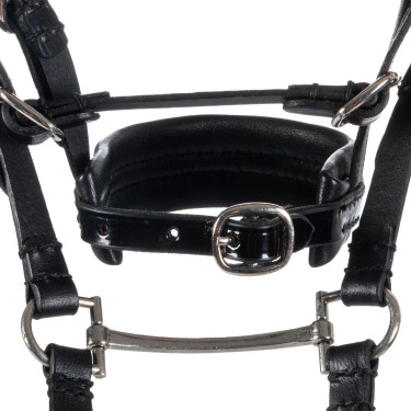 Bridão de couro Equestro para cavalo de brinquedo com tachas prateadas Preto Bridão de couro Equestro para cavalo de brinquedo com tachas prateadas Preto
