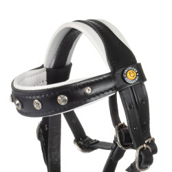 Bridão de couro Equestro com strass para cavalo de brinquedo Preto Bridão de couro Equestro com strass para cavalo de brinquedo Preto