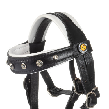 Bridão de couro Equestro com strass para cavalo de brinquedo Preto Bridão de couro Equestro com strass para cavalo de brinquedo Preto