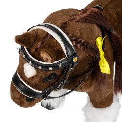 Bridão de couro Equestro com strass para cavalo de brinquedo Preto Bridão de couro Equestro com strass para cavalo de brinquedo Preto