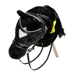 Bridão em couro brilhante para hobby horse Equestro Preto