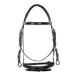 Bridão de salto Equestro em couro inglês Preto Bridão de salto Equestro em couro inglês Preto