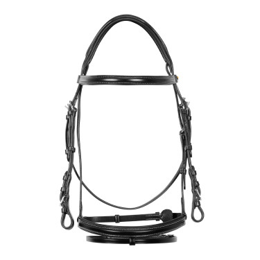 Bridão de salto Equestro em couro inglês Preto Bridão de salto Equestro em couro inglês Preto
