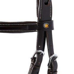 Bridão de salto Equestro em couro inglês Castanho escuro