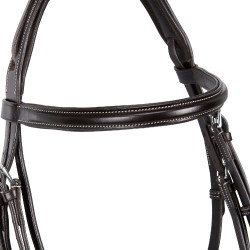 Bridão de salto Equestro em couro inglês Castanho escuro