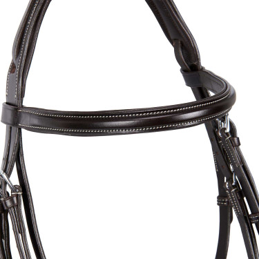 Bridão de salto Equestro em couro inglês Castanho escuro
