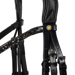 Bridão de dressage Equestro Elegant em couro Preto