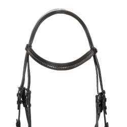 Bridão inglês Equestro preto em couro Preto Bridão inglês Equestro preto em couro Preto
